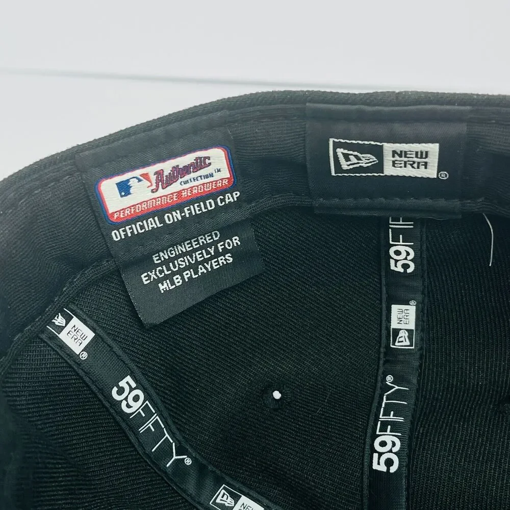 Florida Marlins Baseball Cap Official MLB On Field‎ Players Hat Black Mens 7¼